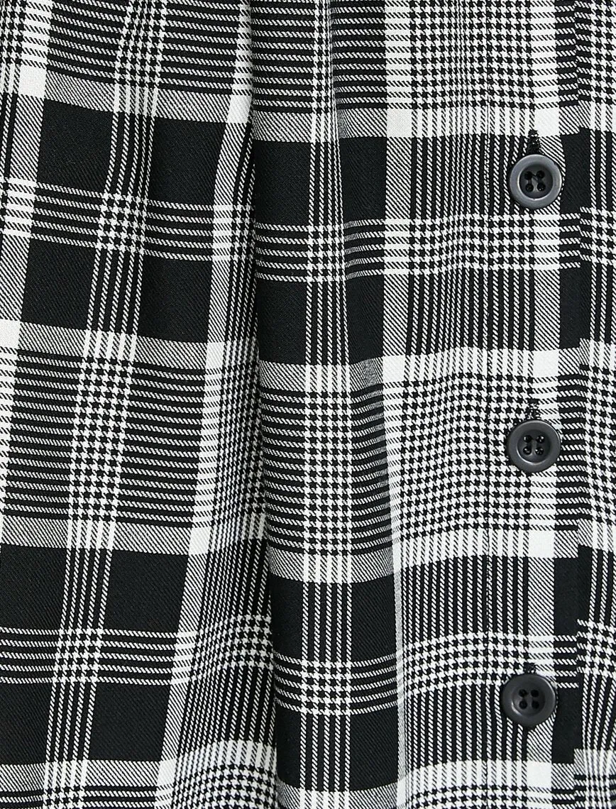 11876 Black Check Midi Skirt