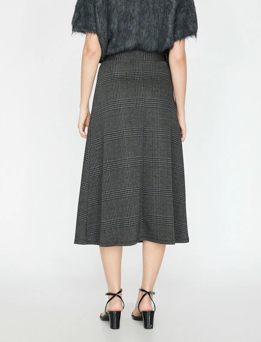 12058 Grey Midi Skirt