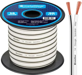 14 Gauge Awg Speaker Wire Cable (30ft, White) - White Speaker Wire Cable