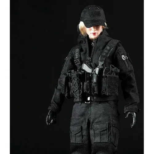 1:6 Dark Night Gunner Female Uniform Custom Clothes Set FG038 Fire Girl Toys