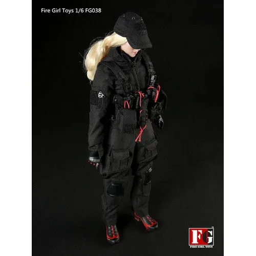 1:6 Dark Night Gunner Female Uniform Custom Clothes Set FG038 Fire Girl Toys