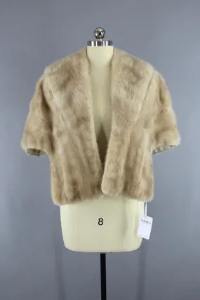 1940s Blonde Mink Vintage Fur Stole Shawl Wrap