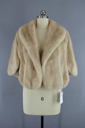 1940s Vintage Blonde Mink Fur Cape