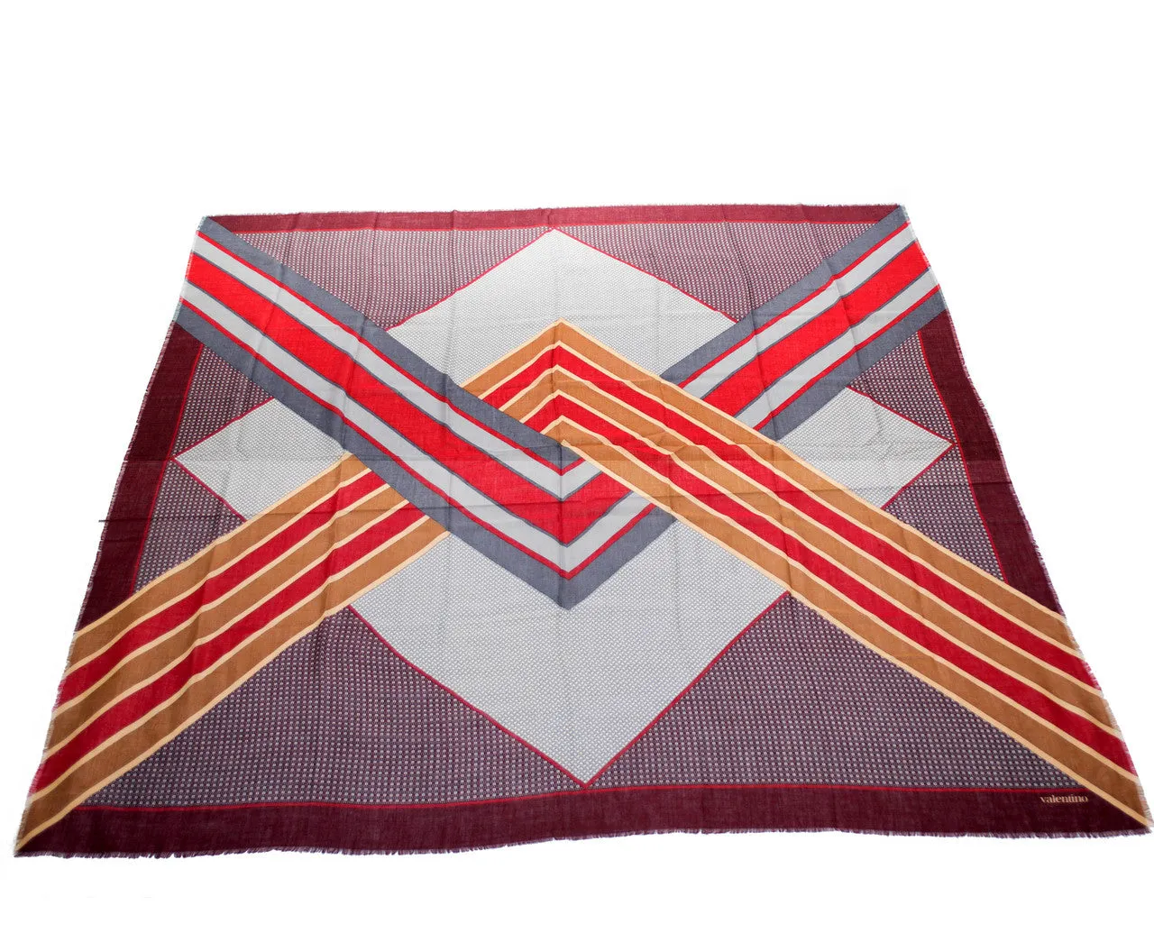 1970s Valentino Geometric Vintage Scarf