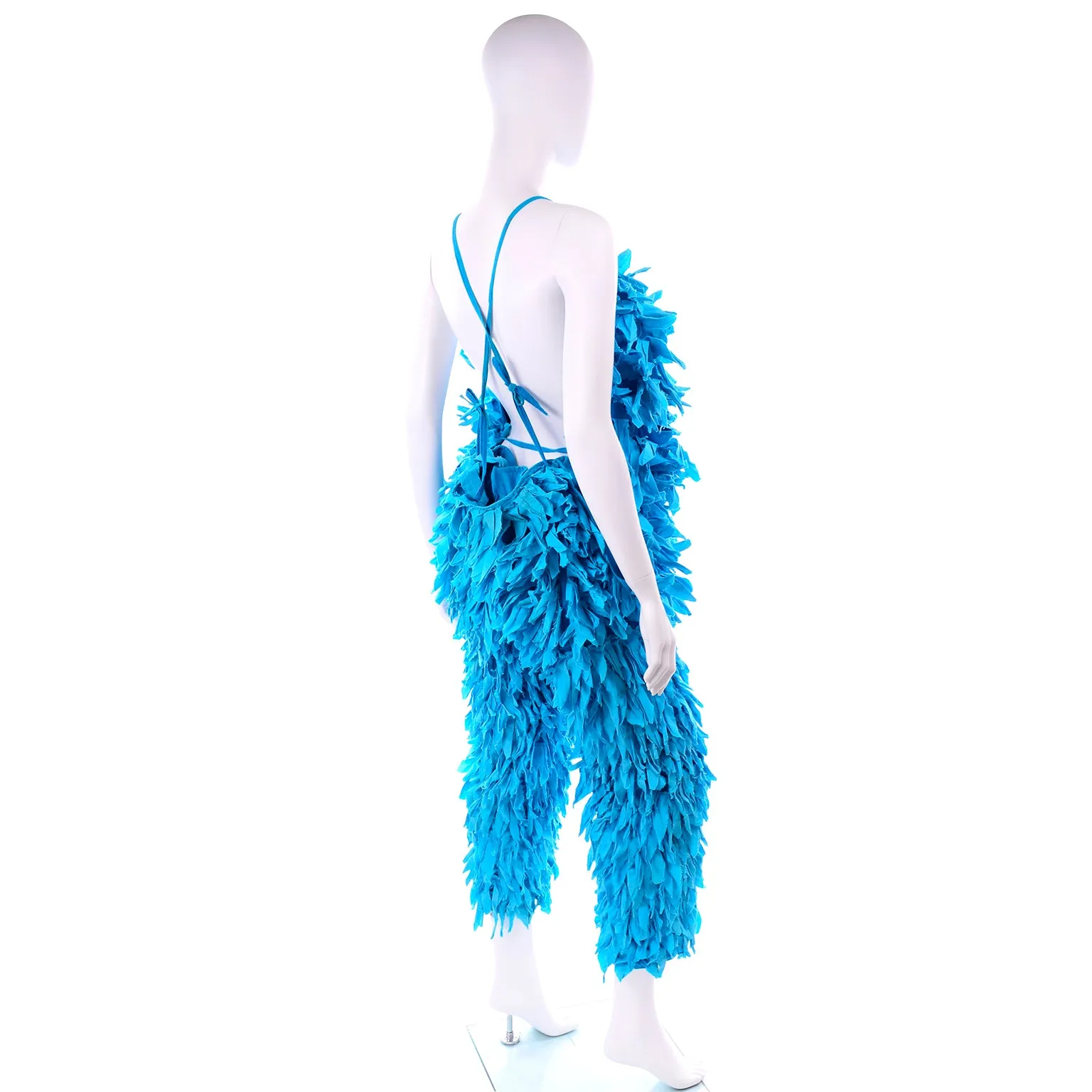 1982 Space Island Light Industries Rare Blue Fringe Jacket or Jumpsuit