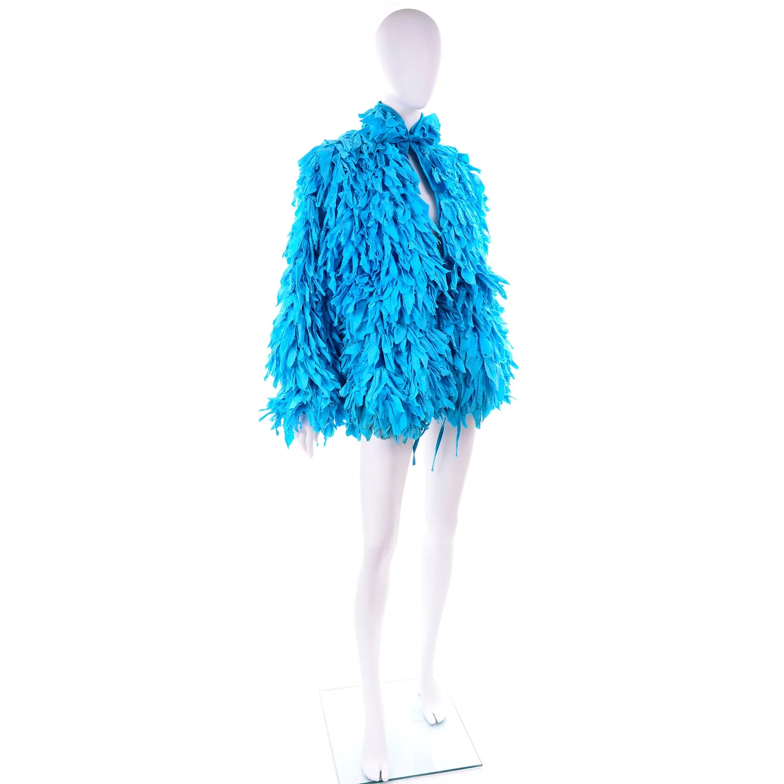 1982 Space Island Light Industries Rare Blue Fringe Jacket or Jumpsuit