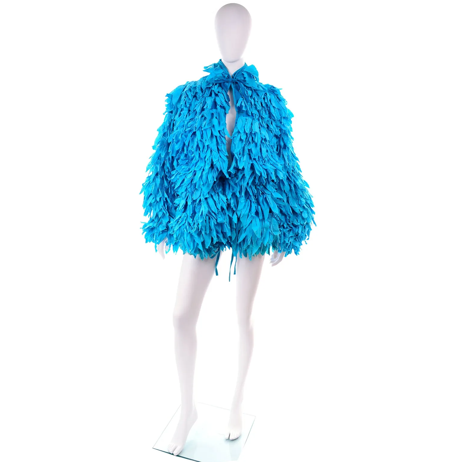 1982 Space Island Light Industries Rare Blue Fringe Jacket or Jumpsuit