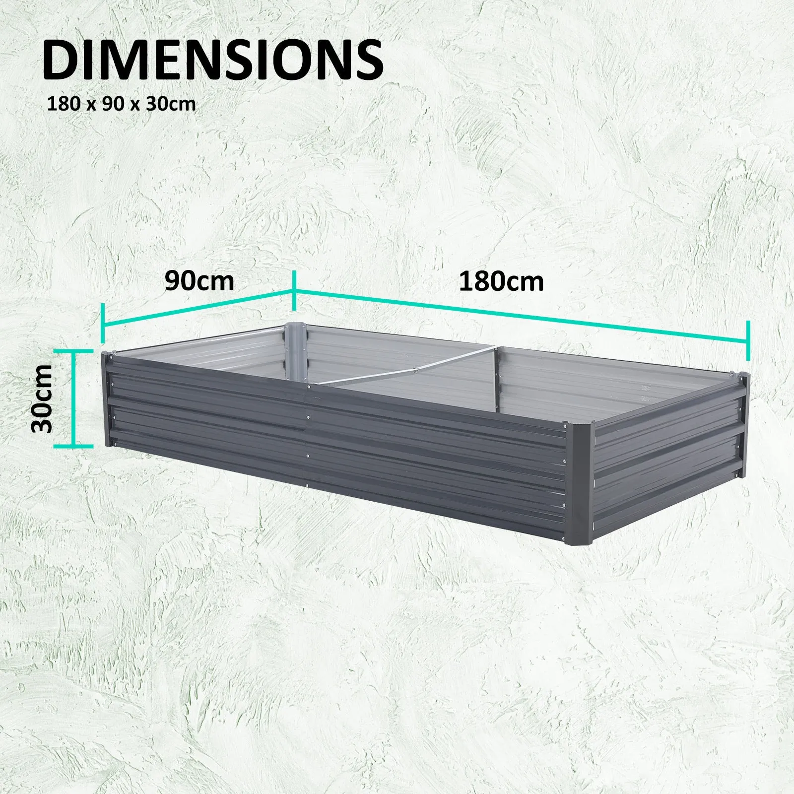 2X Durable Galvanized Steel Raised Garden Bed Planter