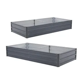 2X Durable Galvanized Steel Raised Garden Bed Planter