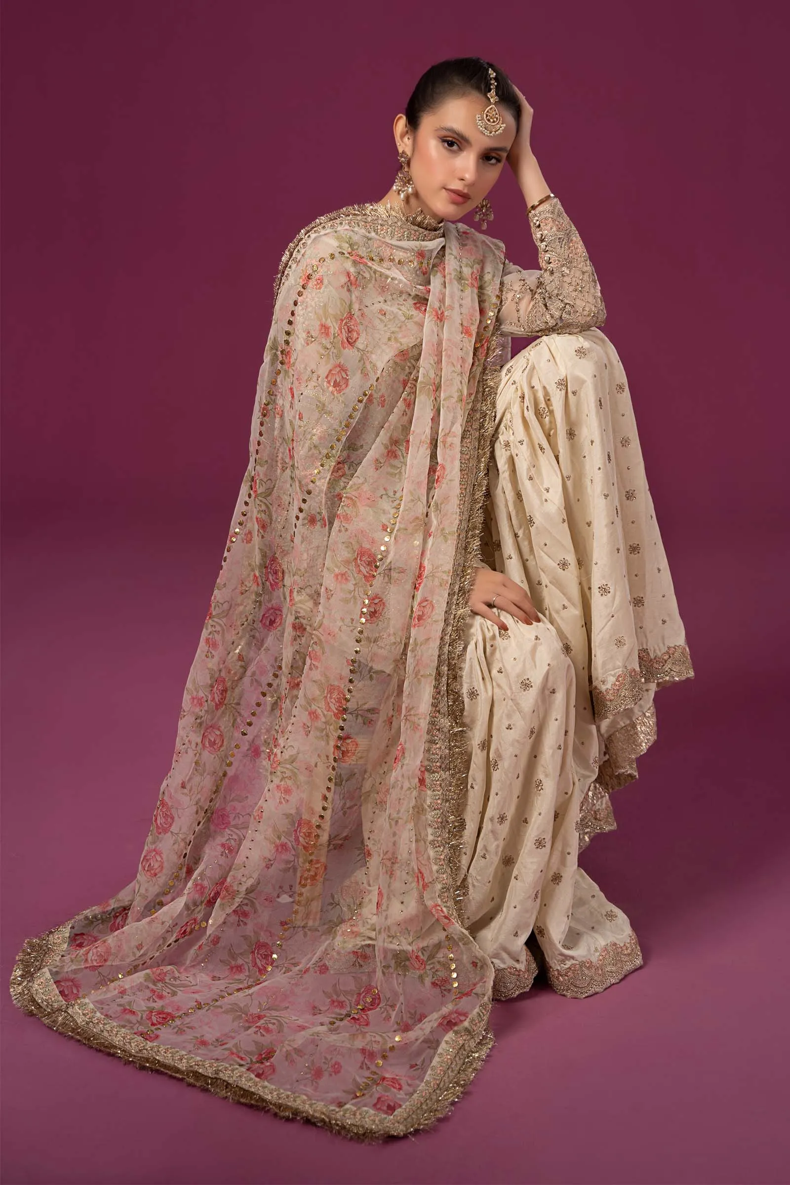 3 Piece Embroidered Organza Suit | SF-EF24-01