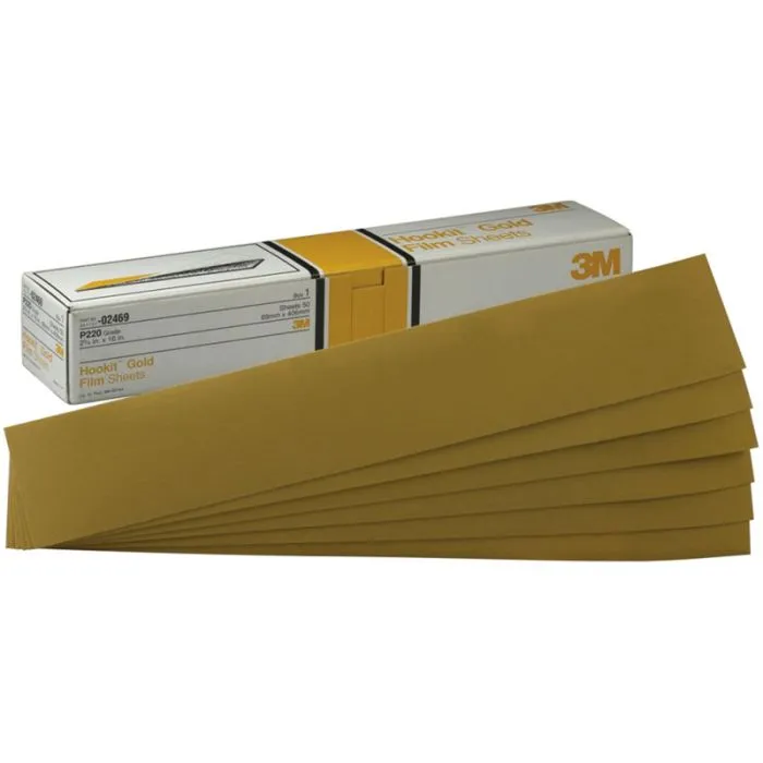 3M™ Hookit™ Gold Sheet, 02473, P120, 2-3/4 in x 16 in, 50 sheets per carton, 5 cartons per case