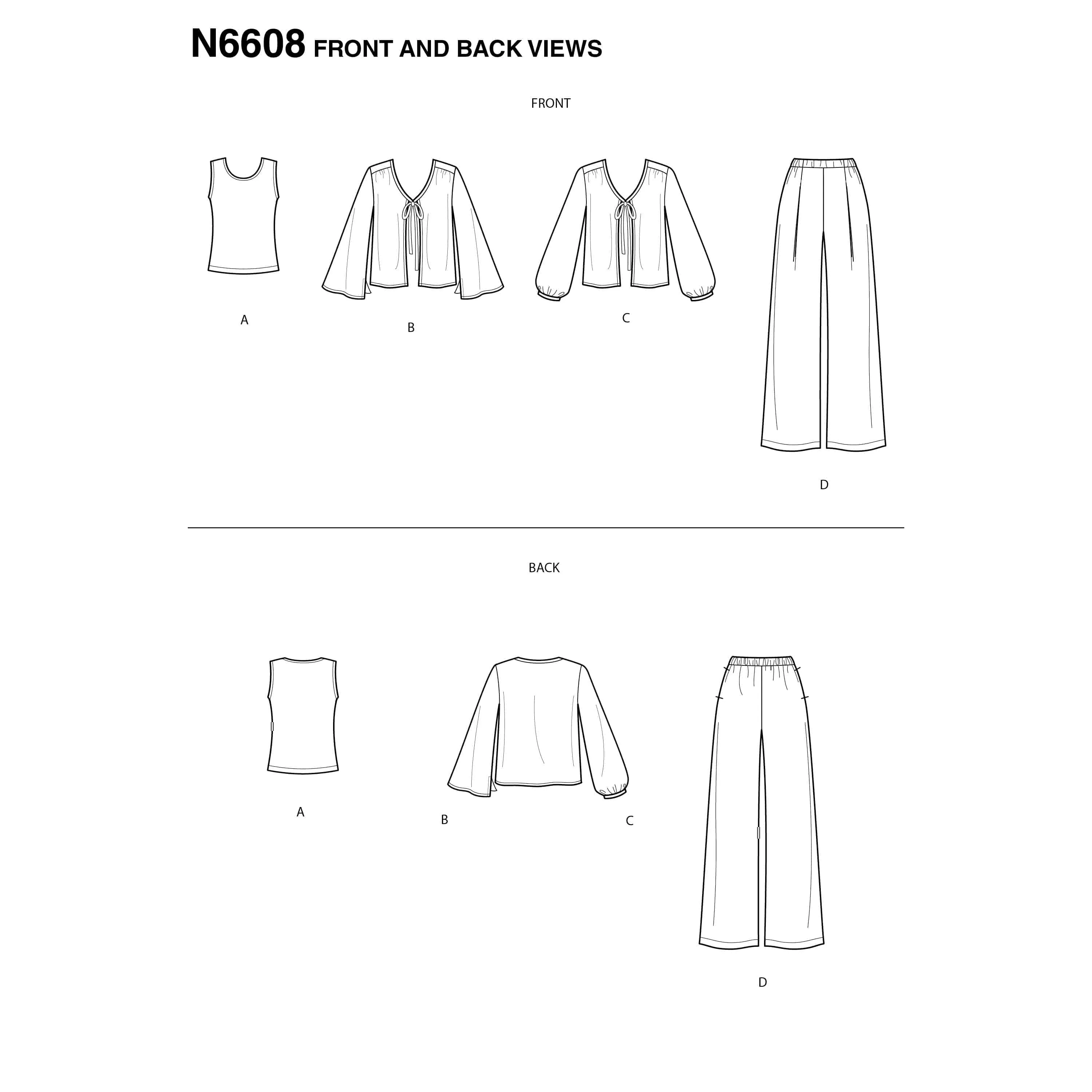 6608 New Look Sewing Pattern N6608 Misses' Jacket, Pants and Top