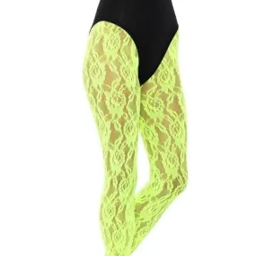 80s Lace Leggings Adult Neon Green