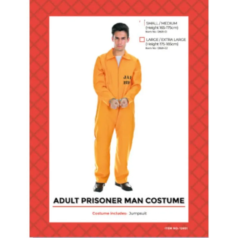 Adult Prisoner Costume - Orange