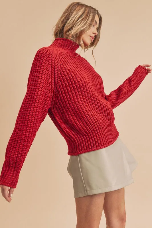 AEMI & Co. Luxe Turtleneck Knit Sweater- Adelaide Sweater