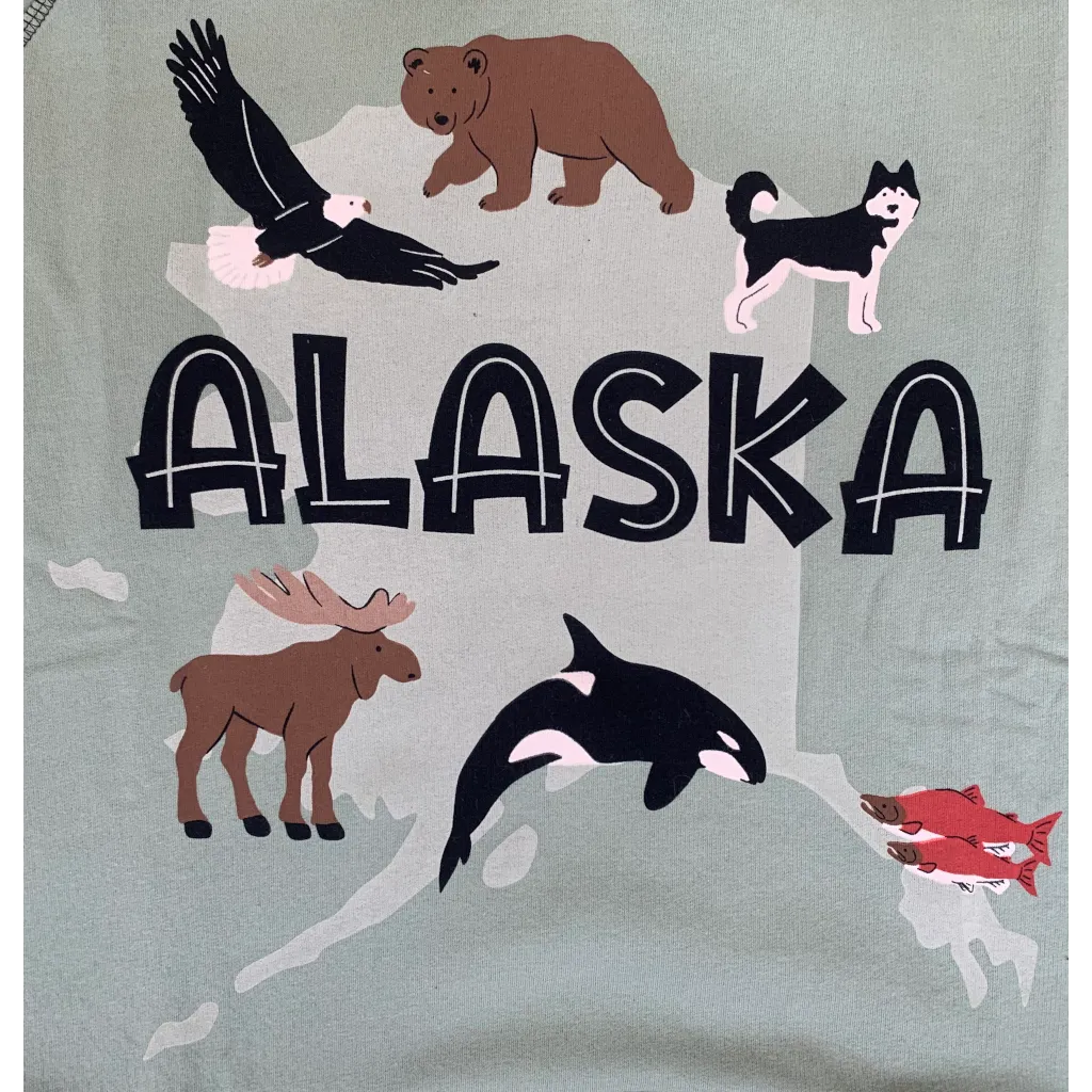 Alaska Map and Animals Sleep Hoodie