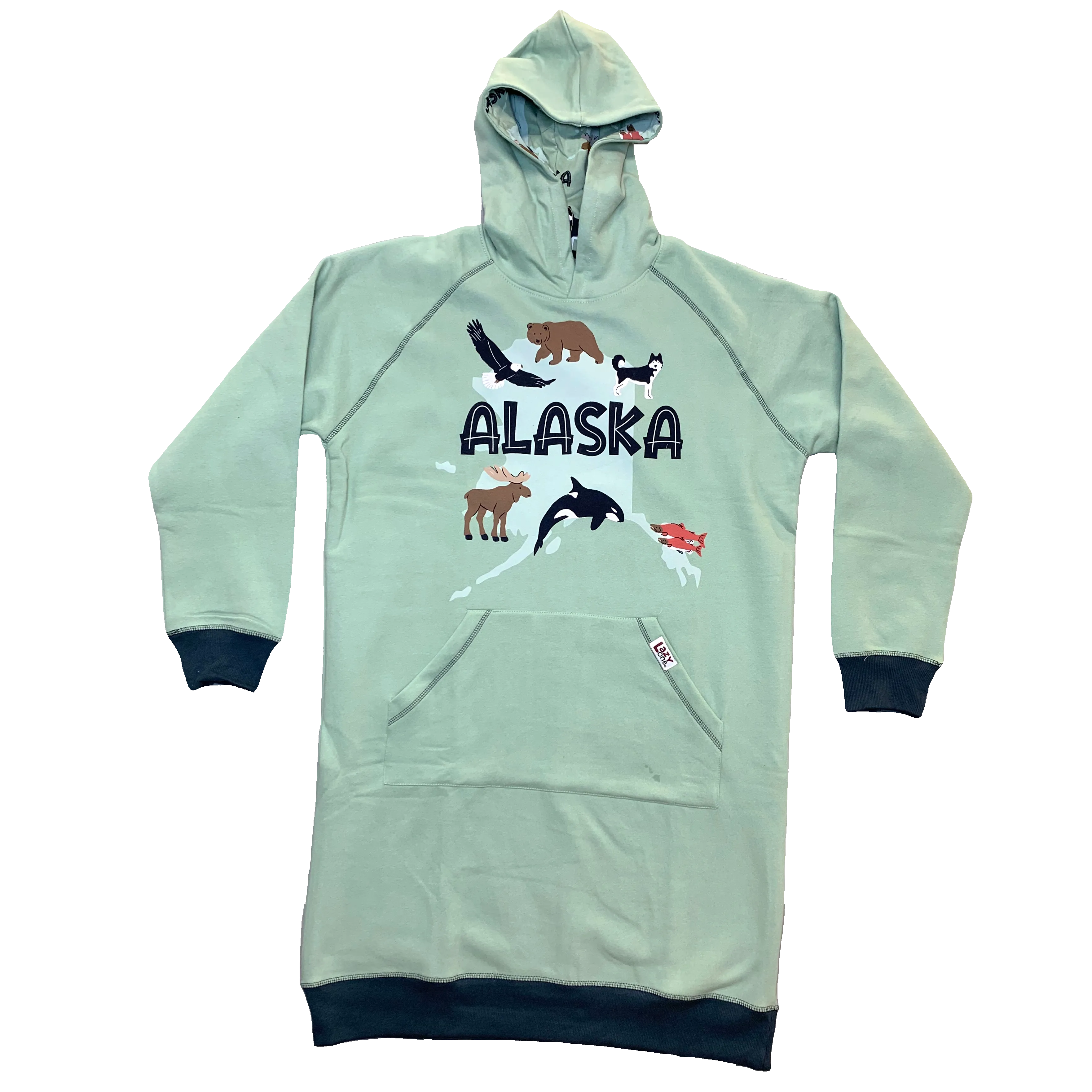 Alaska Map and Animals Sleep Hoodie