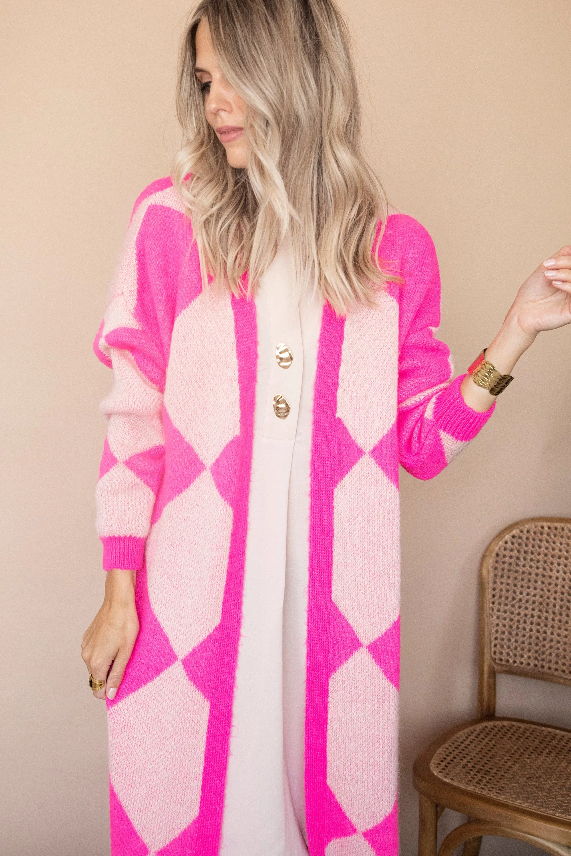 All Square Long Fuchsia - Vest