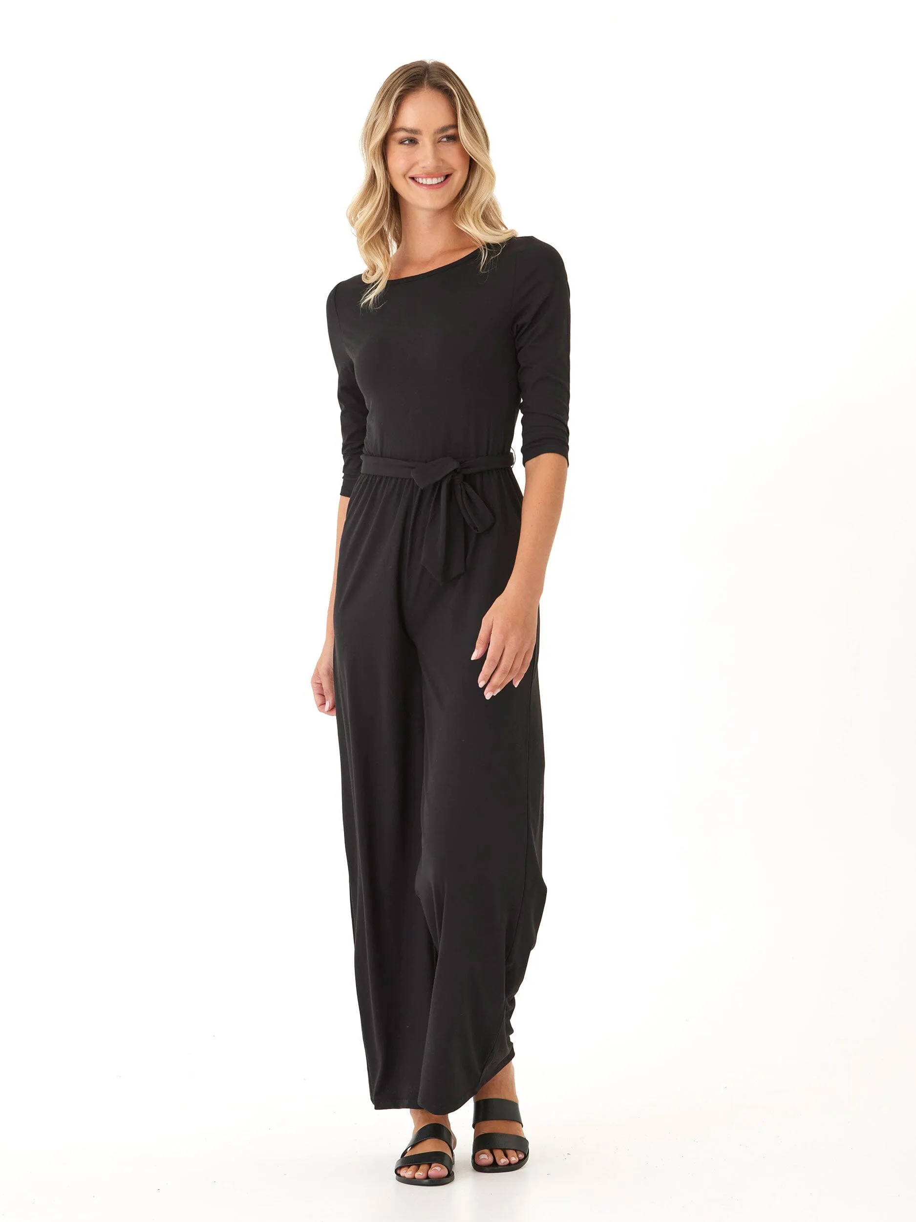 Amaya Luxe Jersey Boatneck Jumpsuit