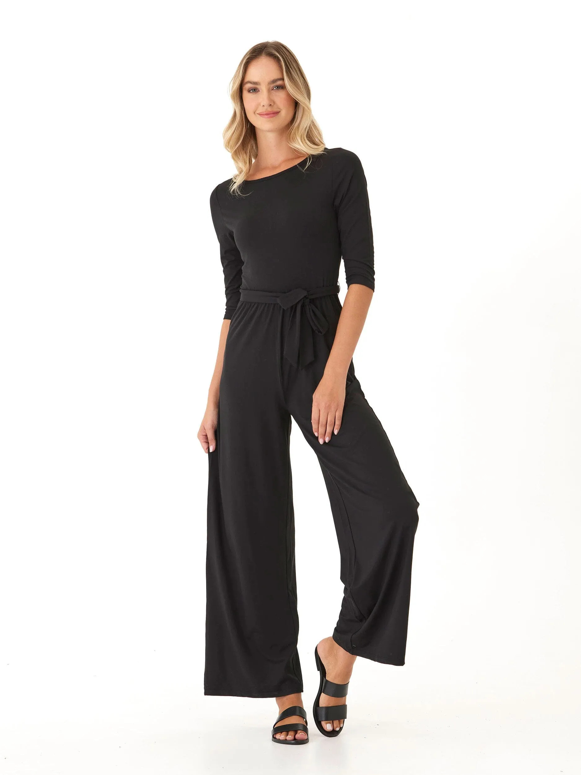 Amaya Luxe Jersey Boatneck Jumpsuit