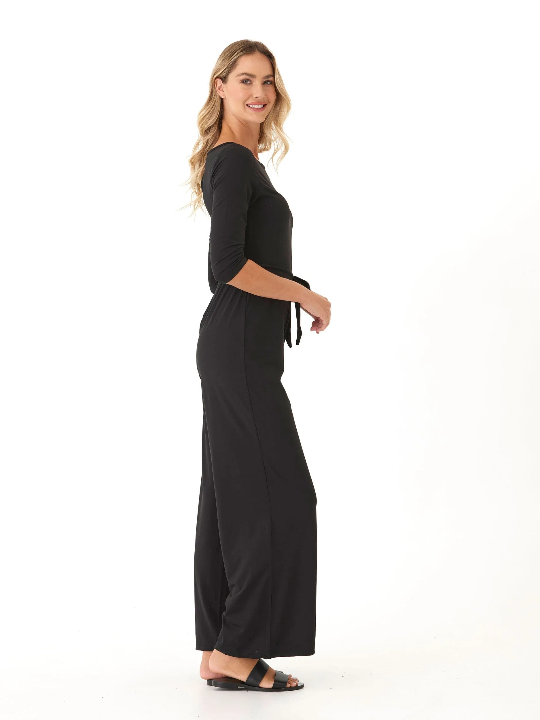 Amaya Luxe Jersey Boatneck Jumpsuit