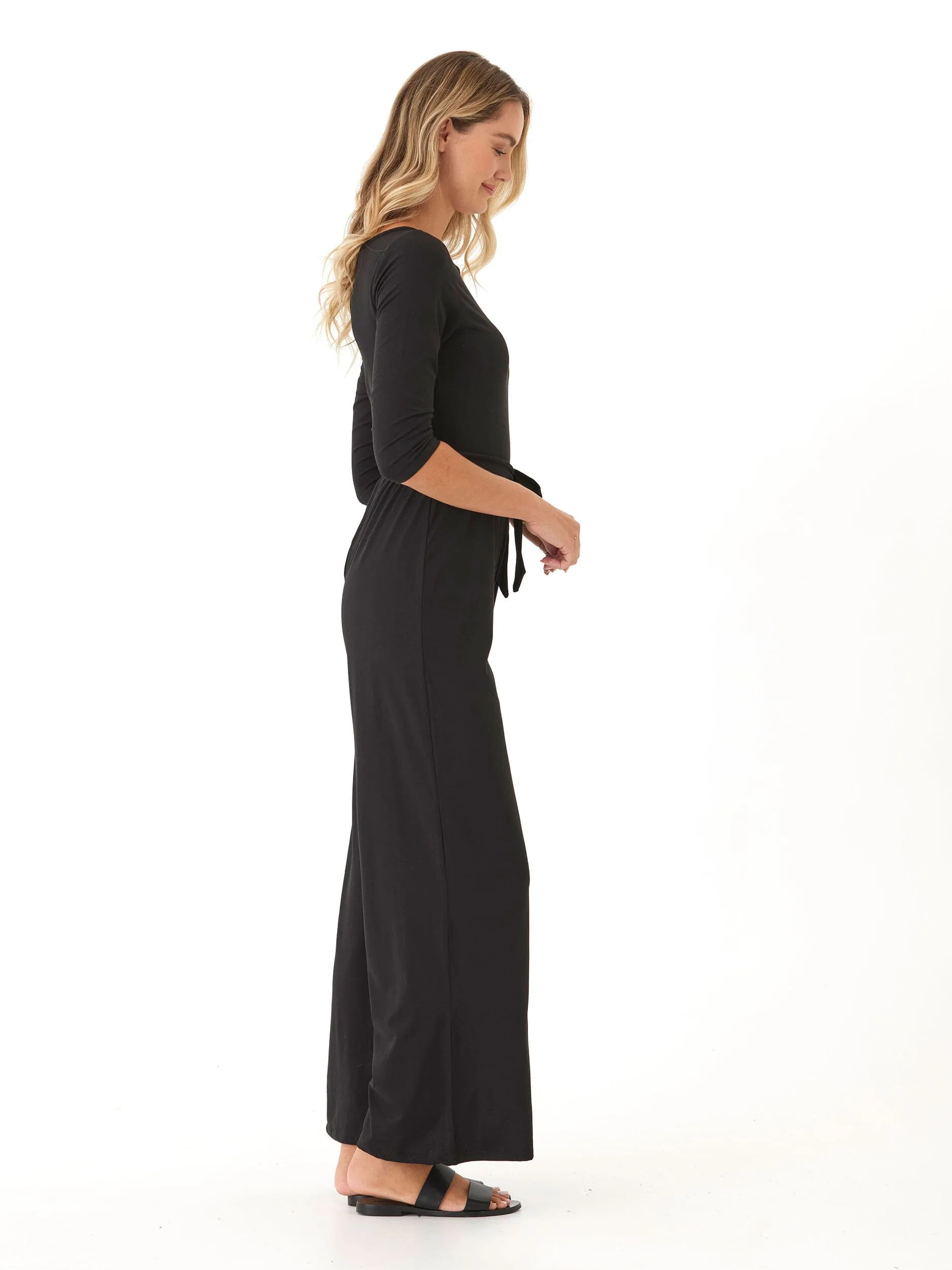 Amaya Luxe Jersey Boatneck Jumpsuit