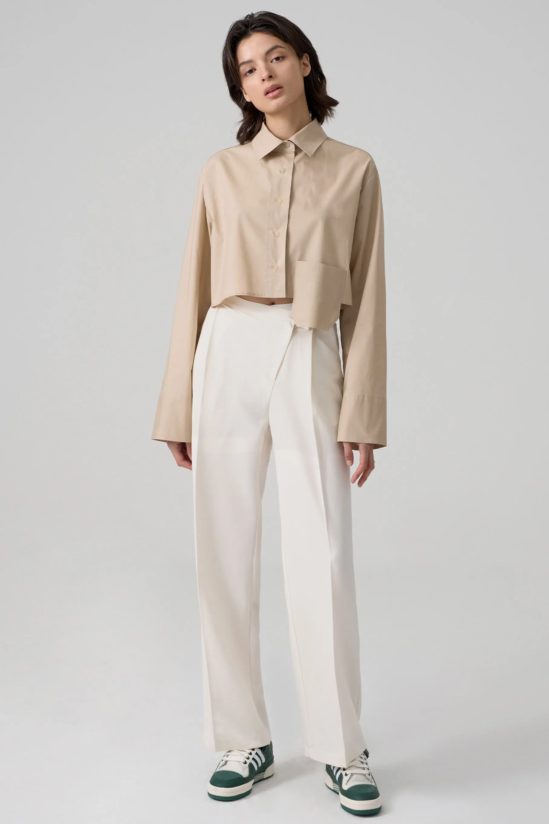 Arc Diagonal Trousers, Ivory