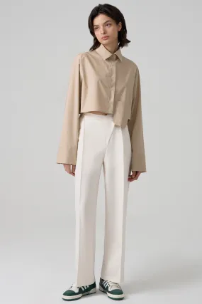 Arc Diagonal Trousers, Ivory