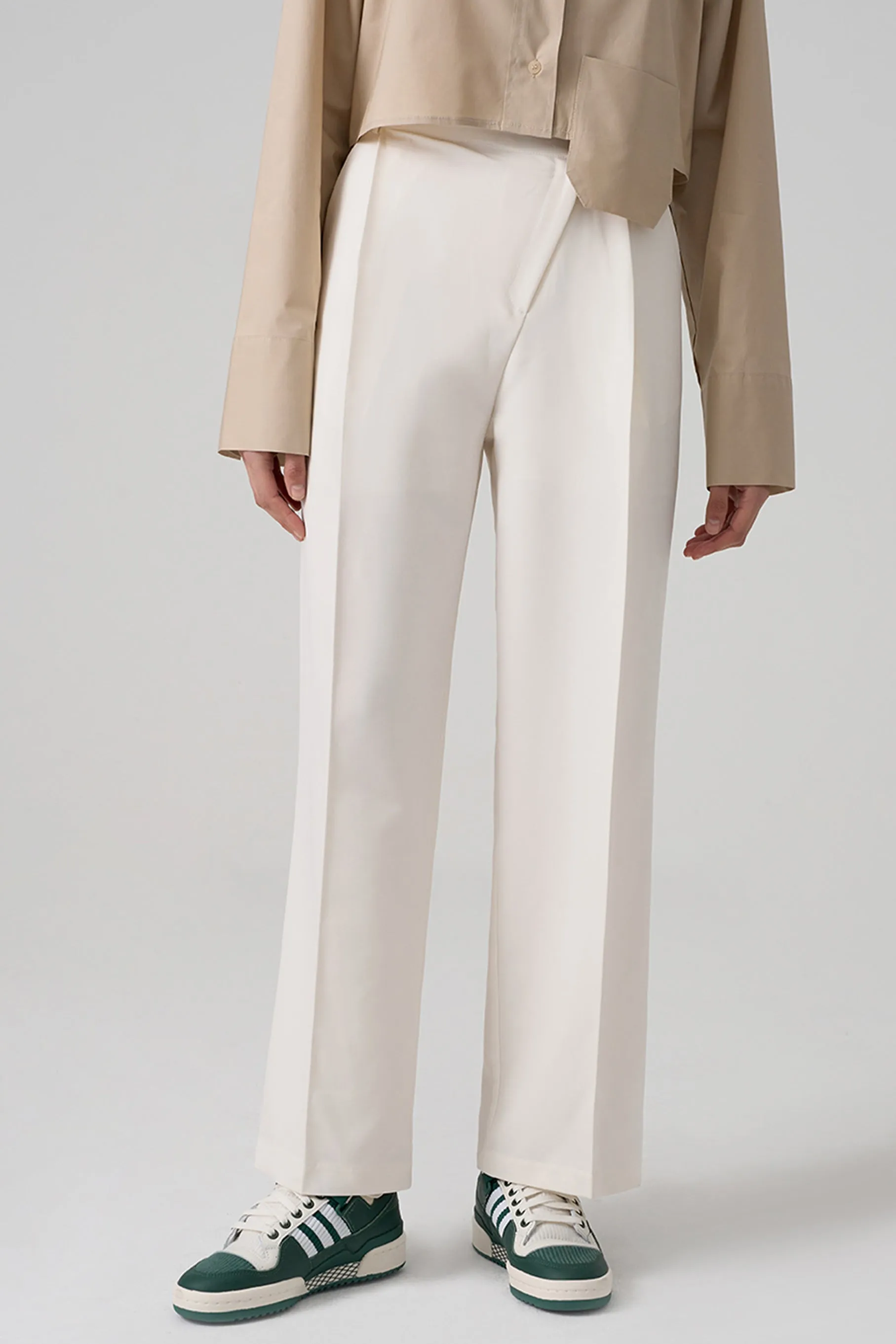 Arc Diagonal Trousers, Ivory