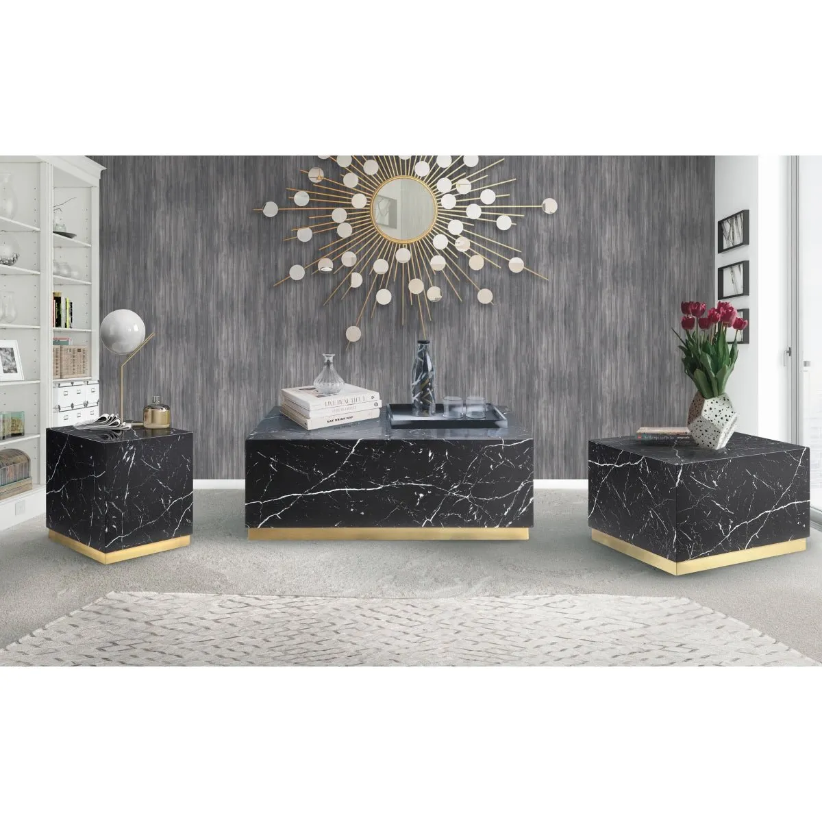 Astraia Black Large Square Coffee Table