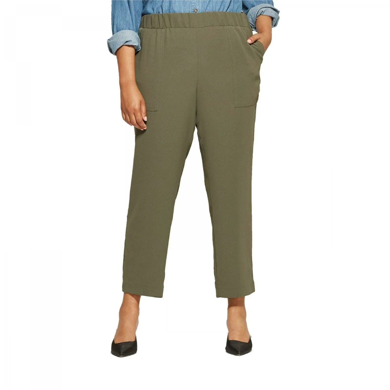 Ava & Viv Women's Plus Size Soft Utility Pants