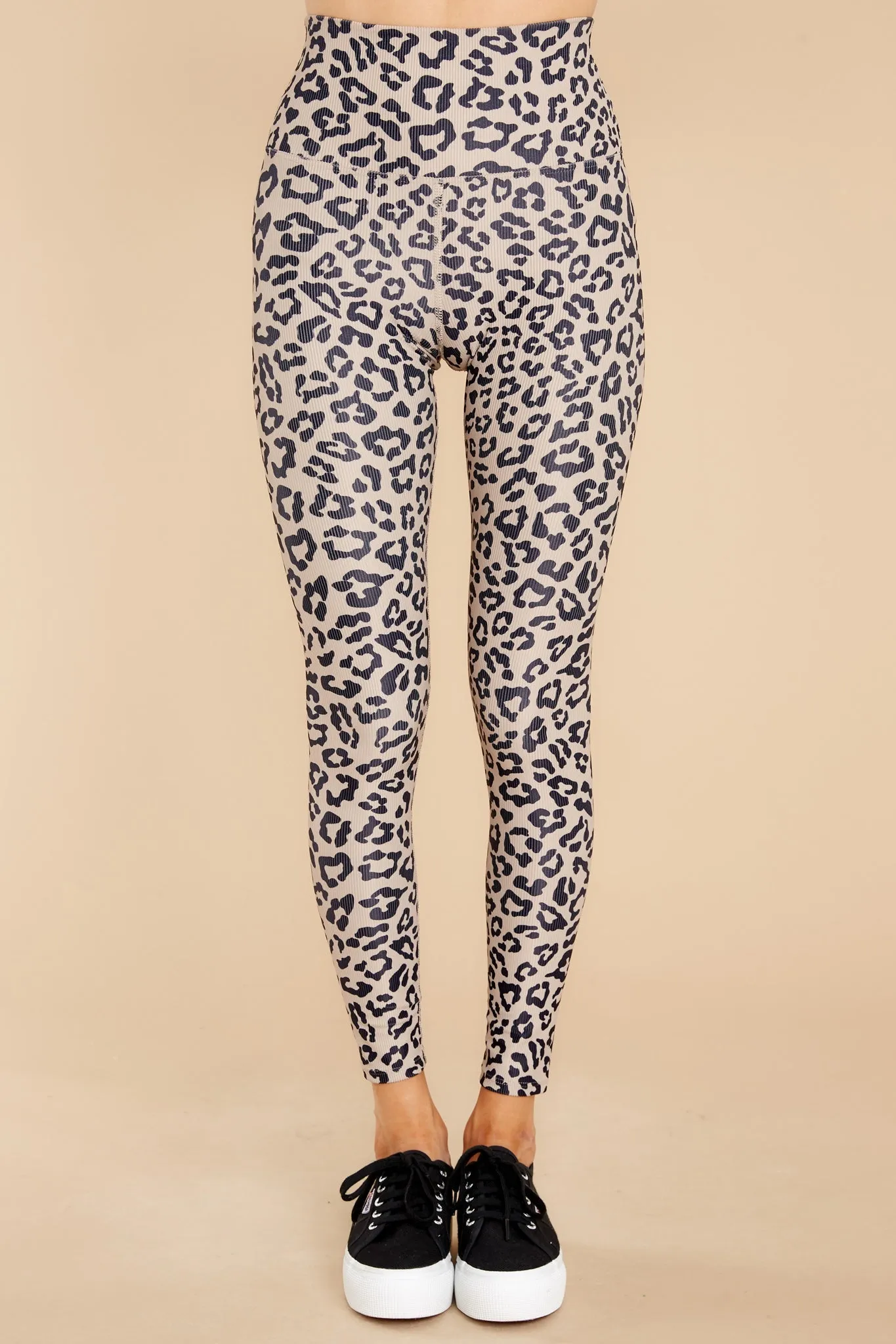 Ayla Taupe Core Leopard Legging