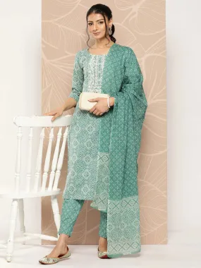 Bandhani Cotton Kurta Dupatta Set