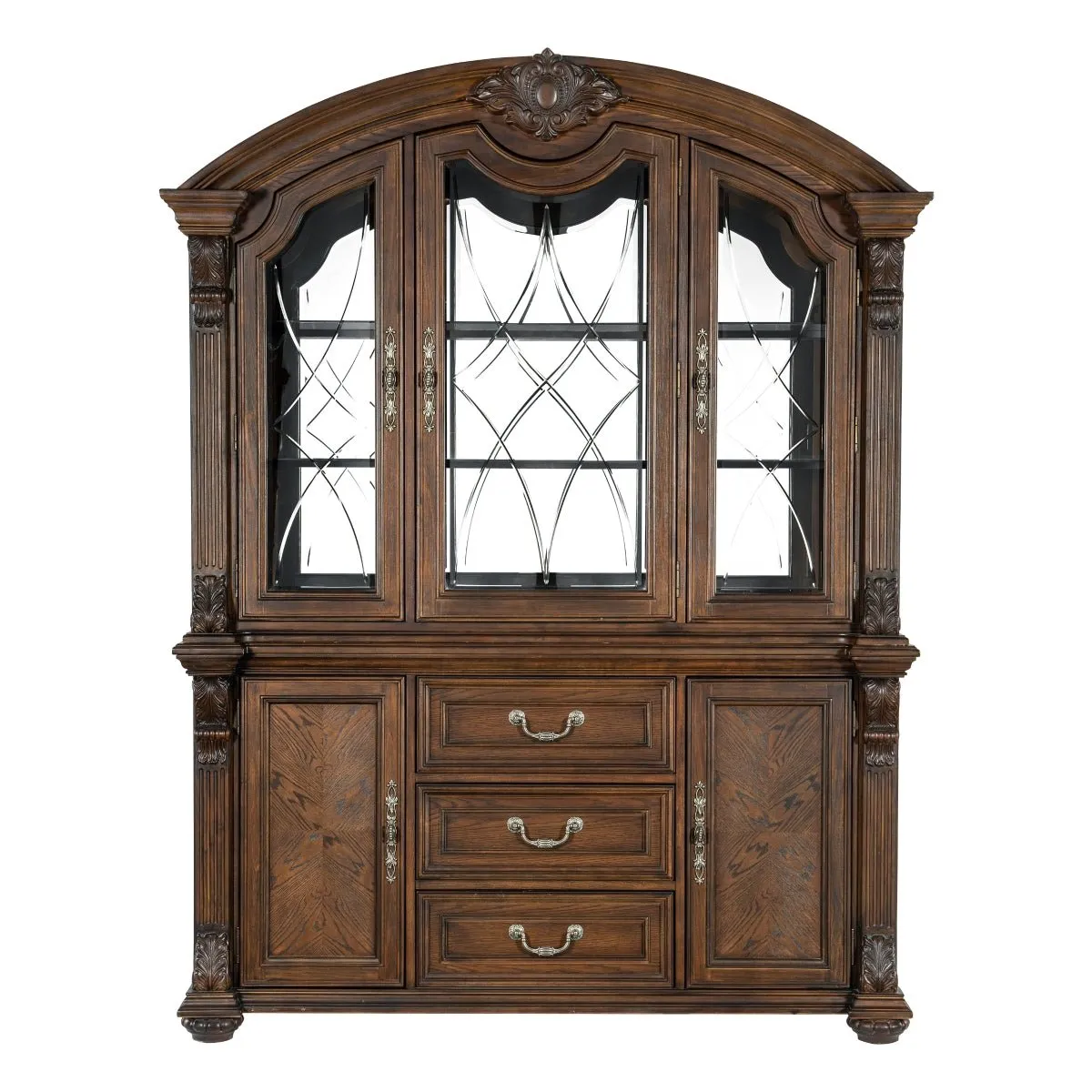 Bergen Collection Dark Oak Buffet & Hutch