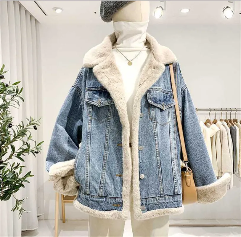 BF-style Single-breasted Two-sided Denim Jacket