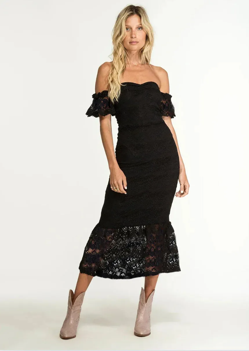 Black Dixie Lace Midi