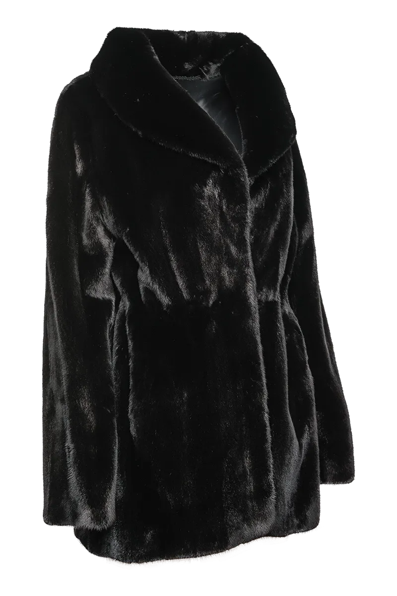 Blackglama Mid-Length Mink Fur Coat-Shawl Collar