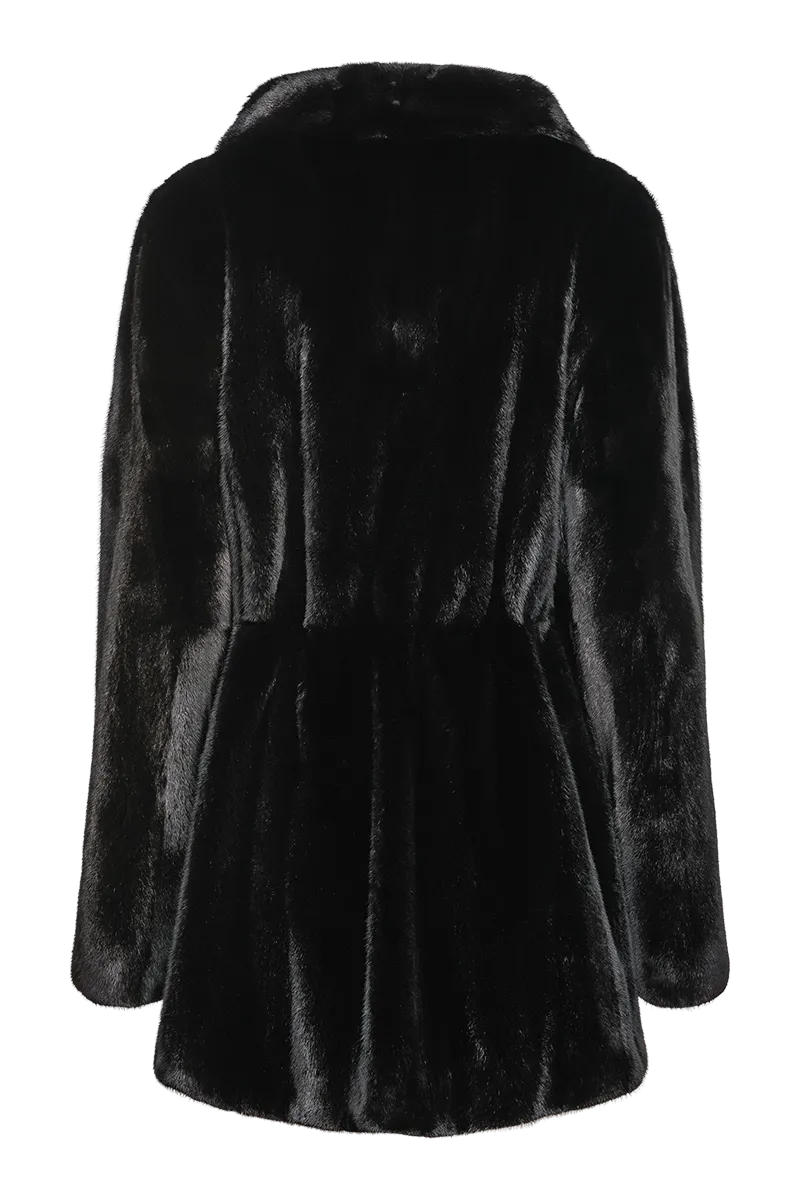 Blackglama Mid-Length Mink Fur Coat-Shawl Collar