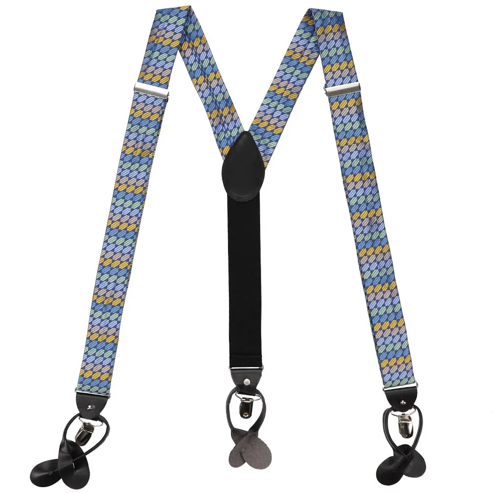 Blue Lindgren Checkered Suspenders