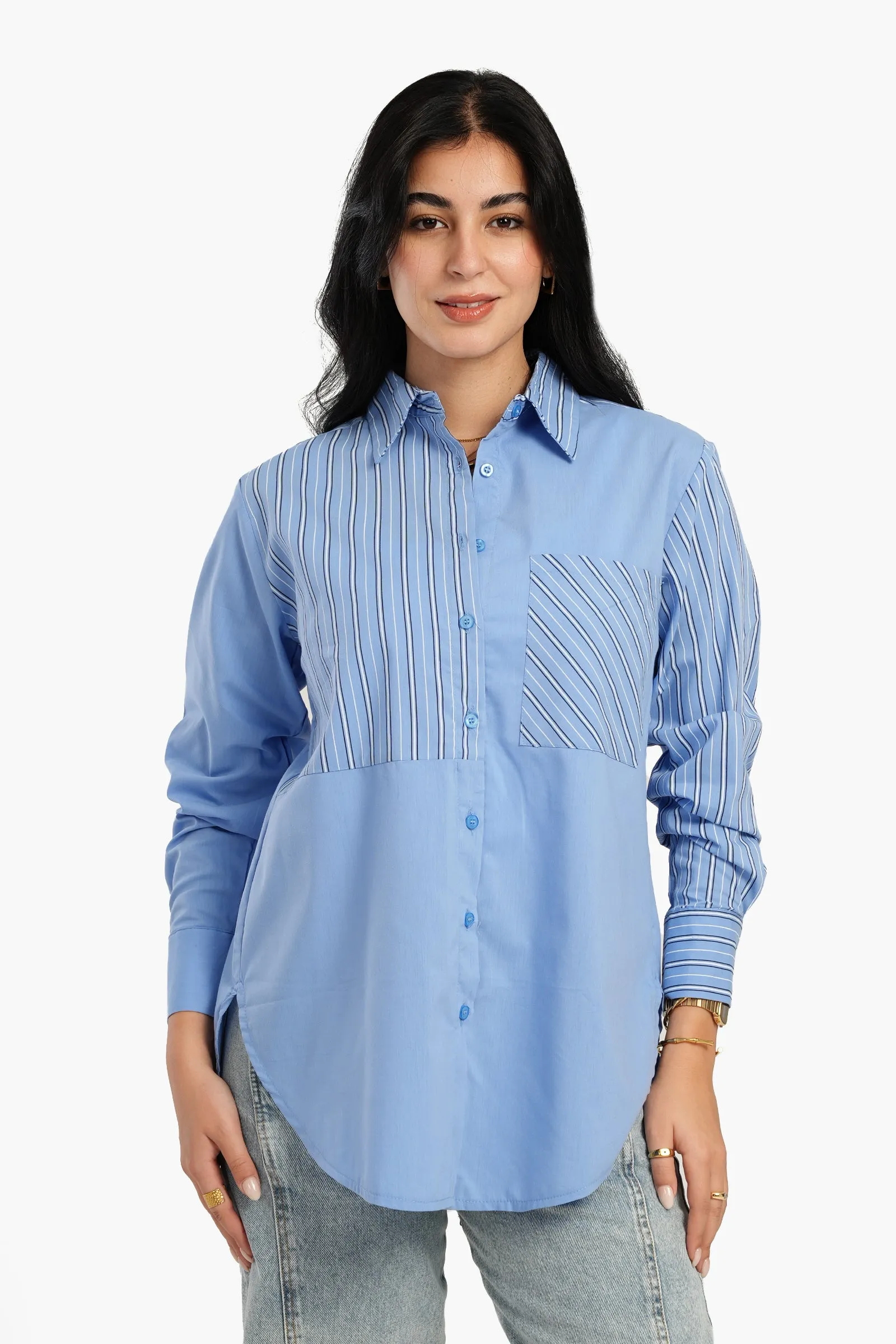 Blue Poplin Basic Shirt