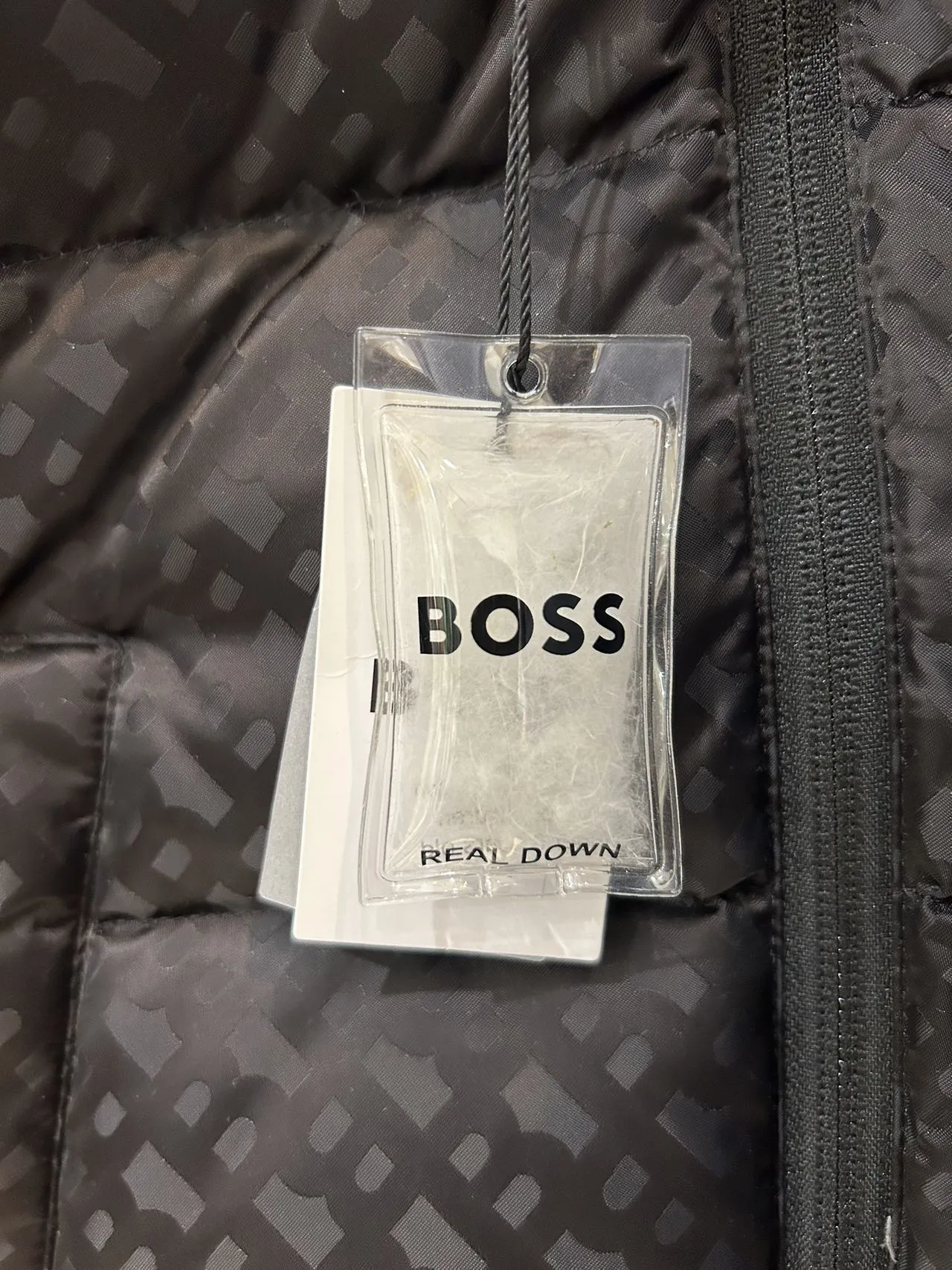 Boss Boys Black Monogram Puffer Jacket