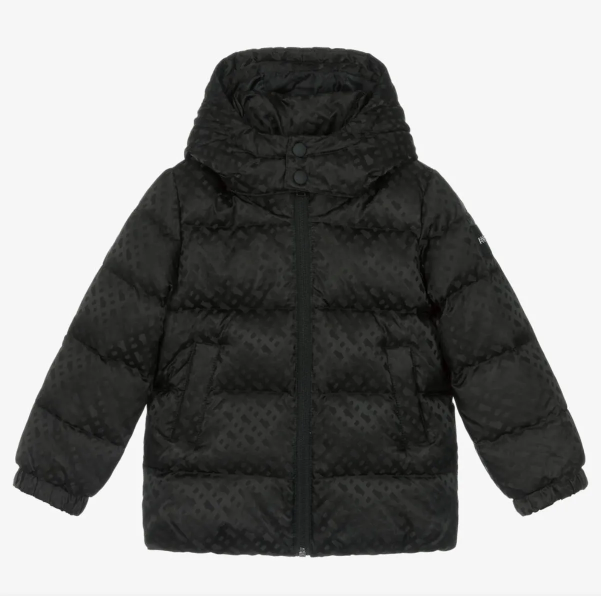 Boss Boys Black Monogram Puffer Jacket