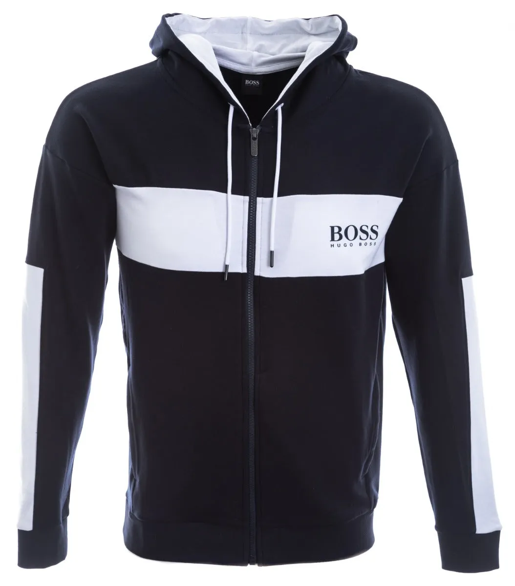 BOSS Fashion Jacket Hood in Navy