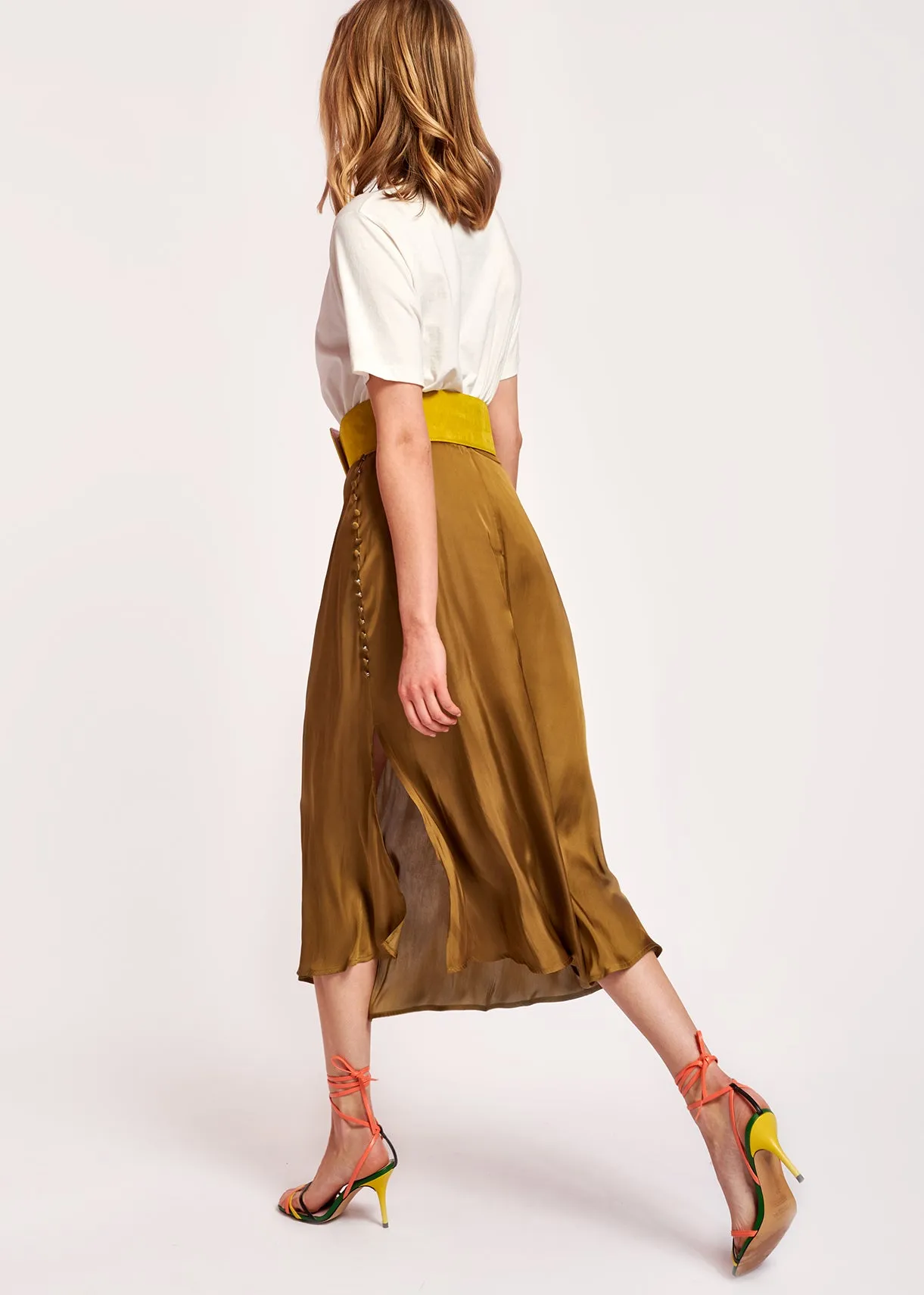 Bronze midi skirt