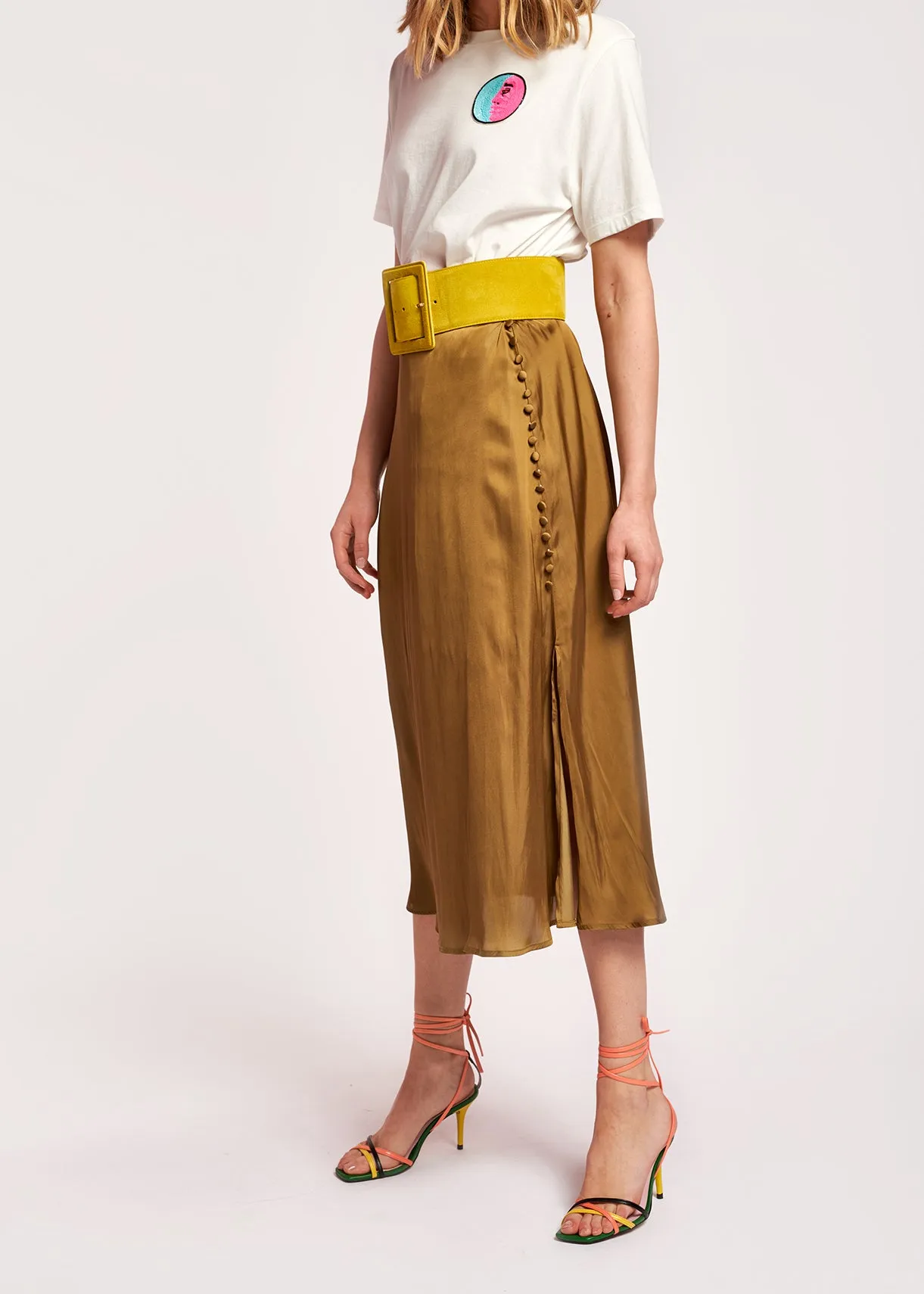 Bronze midi skirt