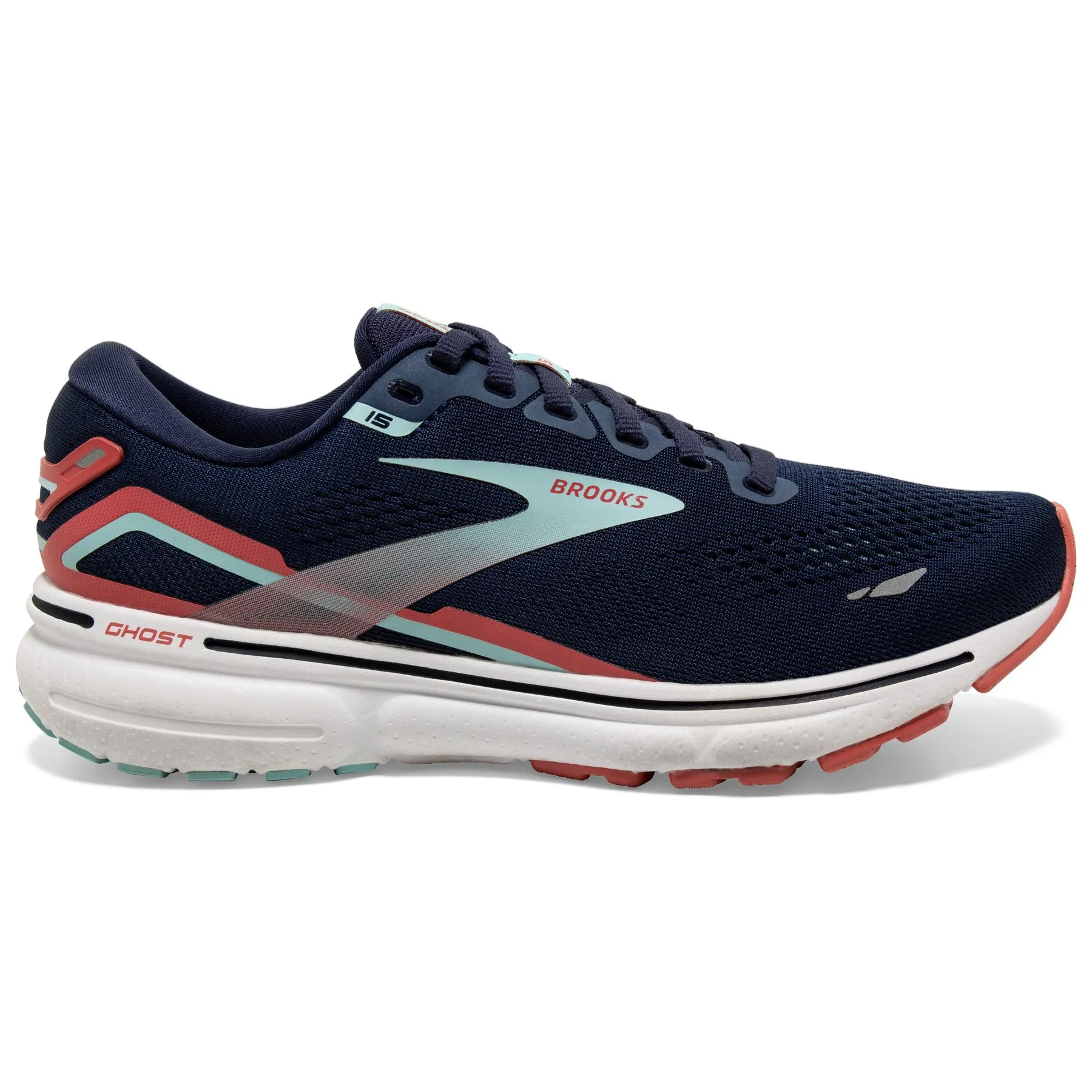 Brooks Women's Ghost 15 Running Shoes Peacoat / Canal Blue / Rose