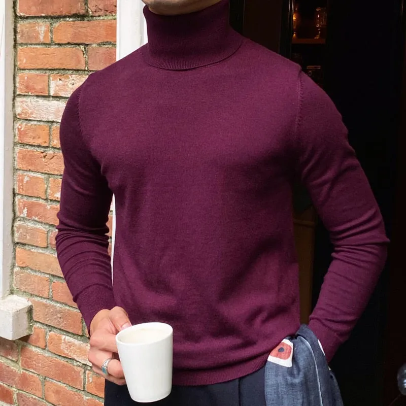 Burgundy British Turtleneck Sweater