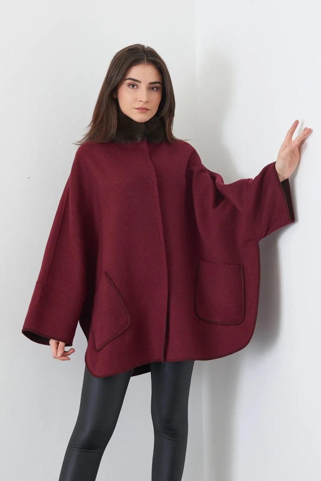 Burgundy Wool Coat