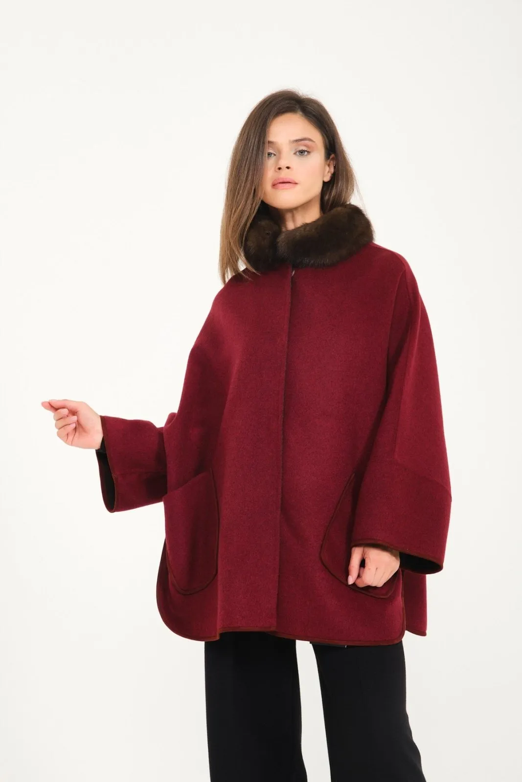 Burgundy Wool Coat