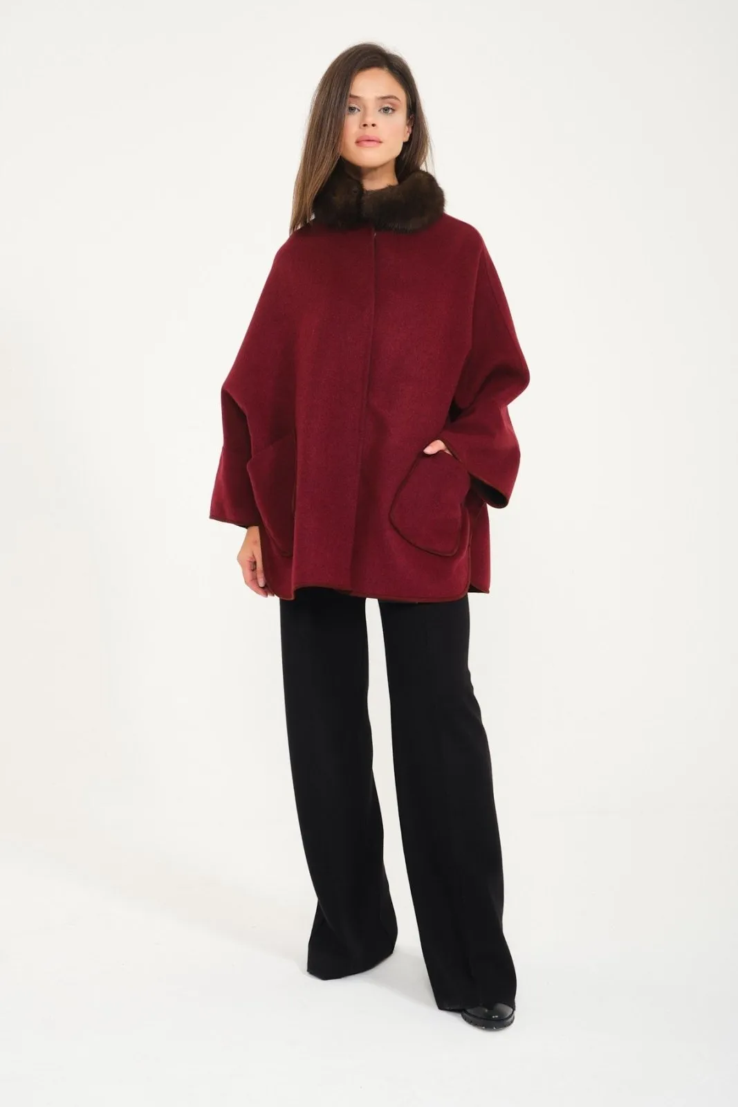 Burgundy Wool Coat